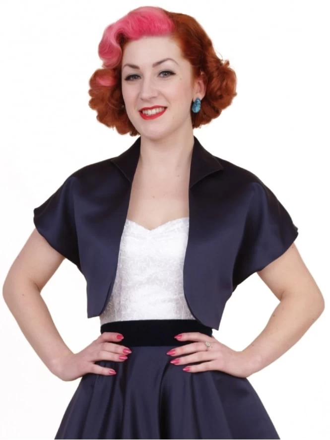 Bolero Satin Navy Duchess 3 Bolero Satin Navy Duchess