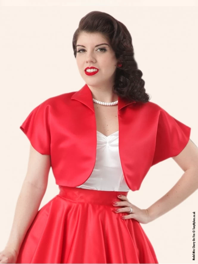 Bolero Satin Red Duchess 6 Bolero Satin Red Duchess - Image 4