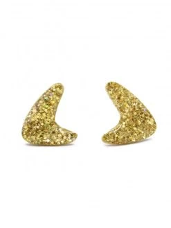 Boomerang Glitter Earrings Gold