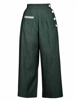 Bottle Green Denim Culottes