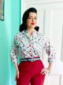 Broken Heart Black Embossed Leather Belt