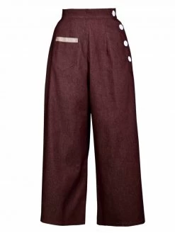 Burgundy Denim Culottes
