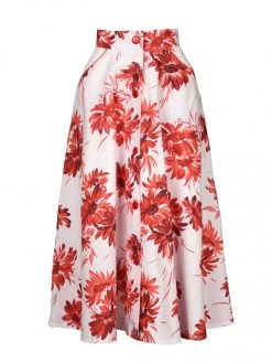 Button Betty Skirt Dahlia Red