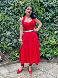 Button Betty Skirt Red