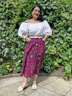 Button Betty Skirt Tapa Pink