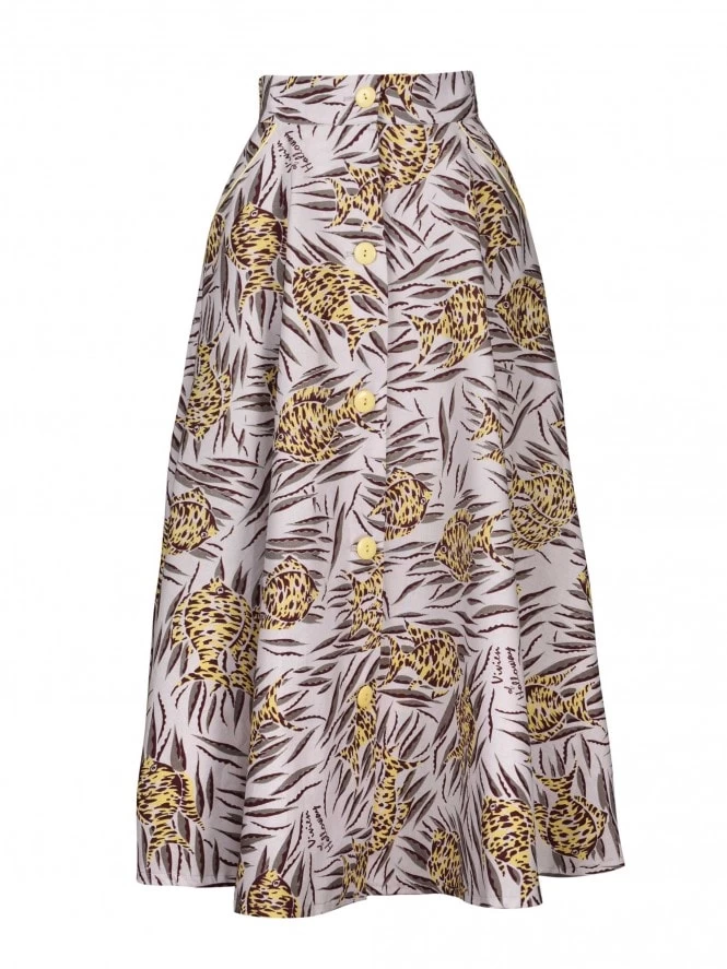 Button Betty Skirt Tiger Fish Grey 4 Button Betty Skirt Tiger Fish Grey - Image 2