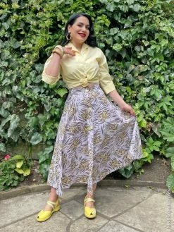 Button Betty Skirt Tiger Fish Grey