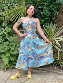 Button Betty Skirt Tropical Island Coral