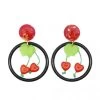 Cherry Heart Hoop Earrings