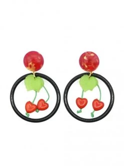 Cherry Heart Hoop Earrings