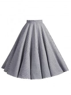 Circle Skirt Black And White Gingham