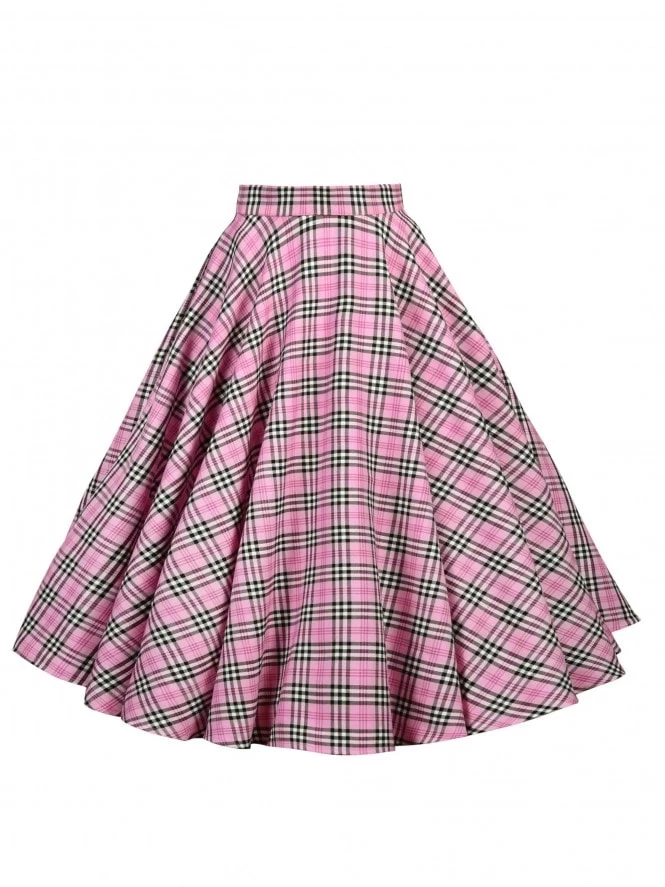 Circle Skirt Bubblegum Tartan 4 Circle Skirt Bubblegum Tartan - Image 2