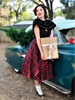 Circle Skirt Cherry Tartan