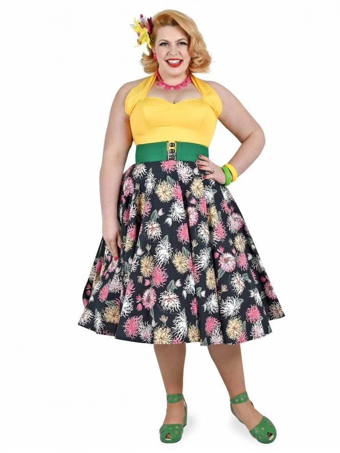 Circle Skirt Chrysanthemum Black 3 Circle Skirt Chrysanthemum Black