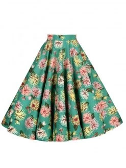 Circle Skirt Chrysanthemum Green