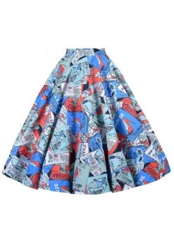 Circle Skirt Cover Girl Blue