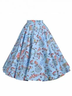 Circle Skirt Fairground Blue