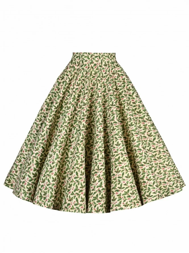 Circle Skirt Glitter Holly 3 Circle Skirt Glitter Holly