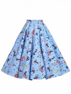 Circle Skirt Large Poodle Days Blue