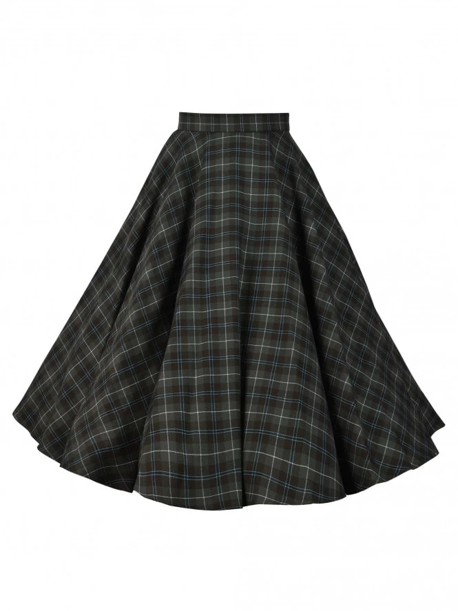 Circle Skirt Olive Tartan 4 Circle Skirt Olive Tartan - Image 2