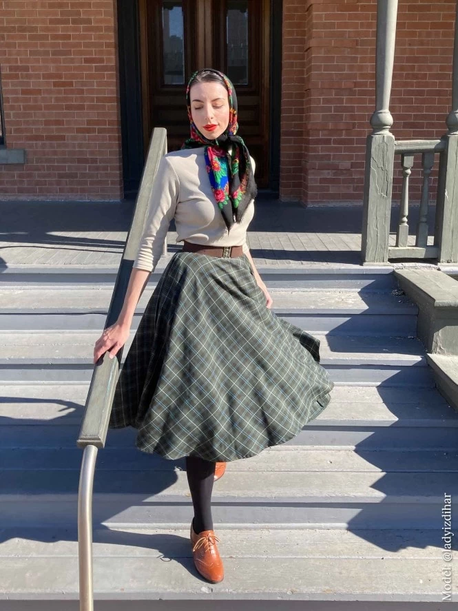 Circle Skirt Olive Tartan 3 Circle Skirt Olive Tartan