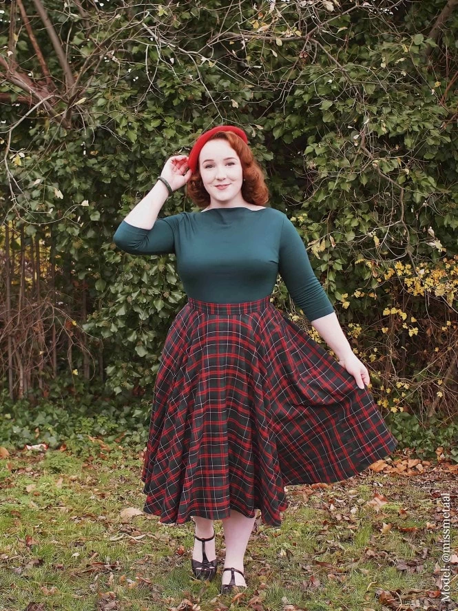 Circle Skirt Red Black Green Tartan 3 Circle Skirt Red Black Green Tartan