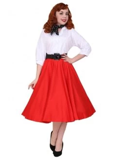 Circle Skirt Red Sateen -Chic Apparel Shop circle skirt red sateen p363 10785 medium
