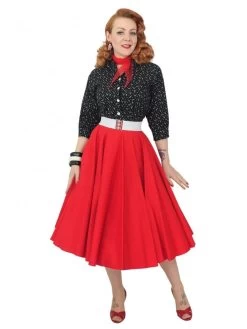 Circle Skirt Red Sateen -Chic Apparel Shop circle skirt red sateen p363 11870 medium