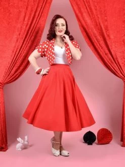 Circle Skirt Red Sateen -Chic Apparel Shop circle skirt red sateen p363 18912 medium