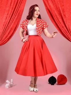 Circle Skirt Red Sateen -Chic Apparel Shop circle skirt red sateen p363 18913 medium
