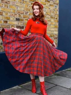 Circle Skirt Red Tartan