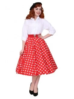 Circle Skirt Red White Polka