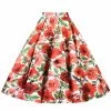 Circle Skirt Roses In Bloom Red -Chic Apparel Shop circle skirt roses in bloom red p5072 21940 medium