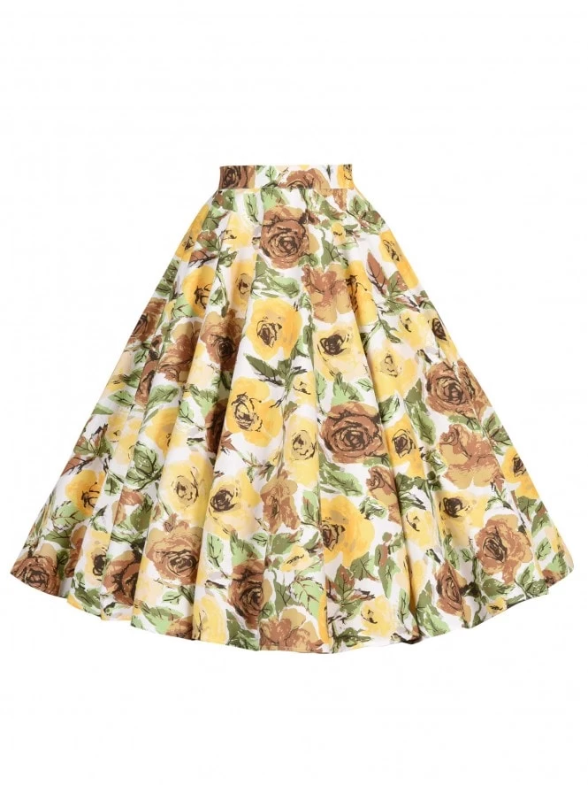 Circle Skirt Roses In Bloom Yellow 6 Circle Skirt Roses In Bloom Yellow - Image 4