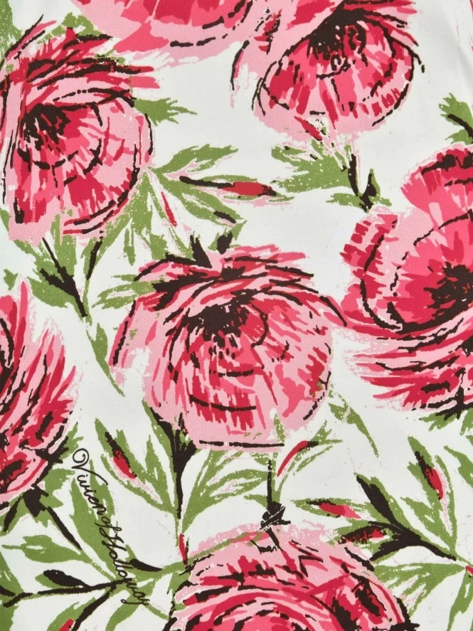 Circle Skirt White Pink Rose 6 Circle Skirt White Pink Rose - Image 4