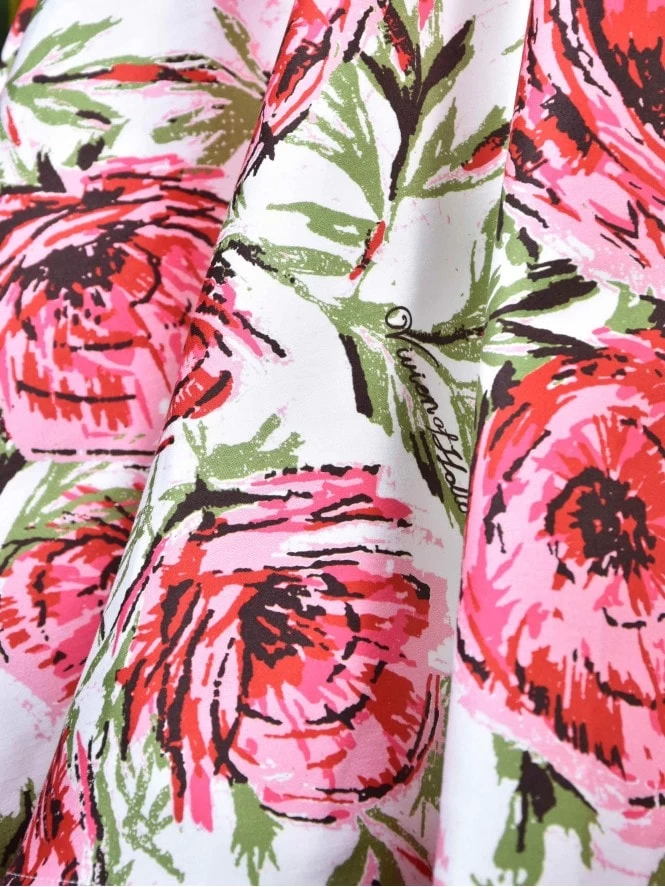 Circle Skirt White Pink Rose 4 Circle Skirt White Pink Rose - Image 2