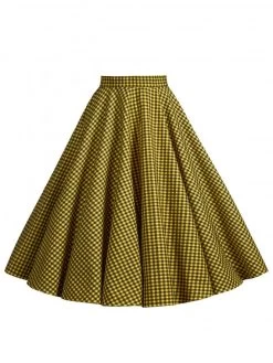 Circle Skirt Yellow And Black Gingham