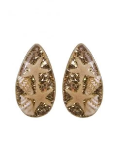 Conshell Glitter Earrings Gold