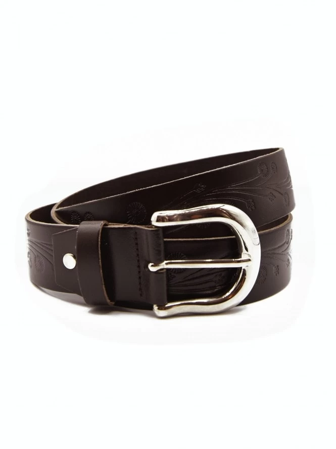Floral Brown Leather Belt 3 Floral Brown Leather Belt