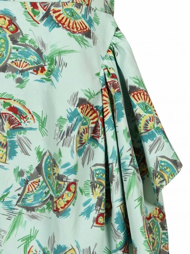 Gloria 1940s Dress Fan Sky 5 Gloria 1940s Dress Fan Sky - Image 3