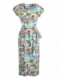 Gloria 1940s Dress Riviera