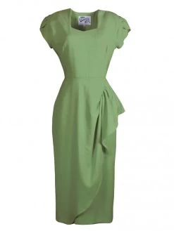 Gloria 1940s Dress Sage -Chic Apparel Shop gloria 1940s dress sage p6443 28781 medium