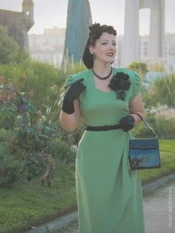 Gloria 1940s Dress Sage -Chic Apparel Shop gloria 1940s dress sage p6443 29191 medium