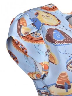 Gloria 1940s Dress Sombrero Large Sky -Chic Apparel Shop gloria 1940s dress sombrero large sky p5051 22107 medium