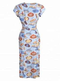 Gloria 1940s Dress Sombrero Large Sky -Chic Apparel Shop gloria 1940s dress sombrero large sky p5051 22108 medium