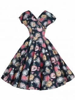 Grace Chrysanthemum Black Duchess Dress