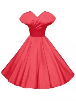 Grace Coral Sateen Dress