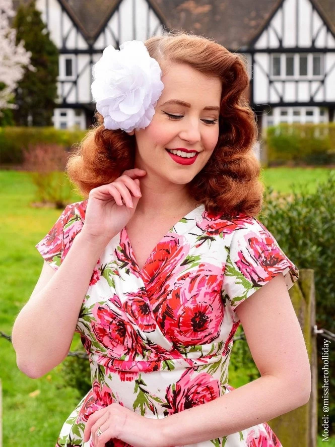 Grace White Pink Rose Dress 5 Grace White Pink Rose Dress - Image 3