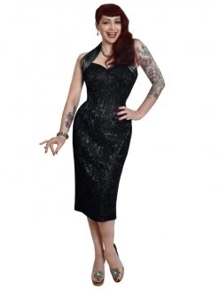 Halterneck Pencil Noir Sparkle Dress