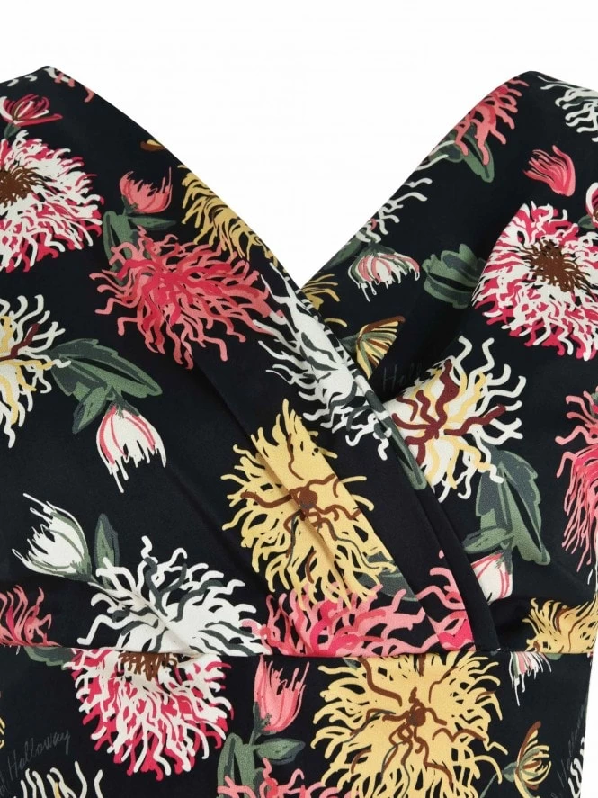 Jezebel Black Chrysanthemum Dress 6 Jezebel Black Chrysanthemum Dress - Image 4